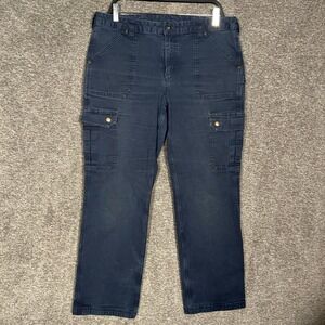 Duluth Trading Curvesetter Waistband Womens 14 Blue Work Pants Utility Carpenter